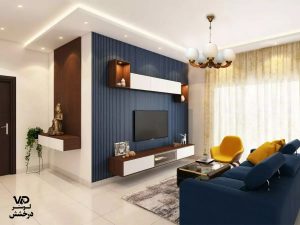 لوستر چوبی مدل بلوط 5 شاخه